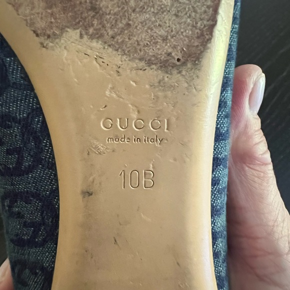 RARE! 💯GUCCI Horsebit Denim Flats - Picture 4 of 6